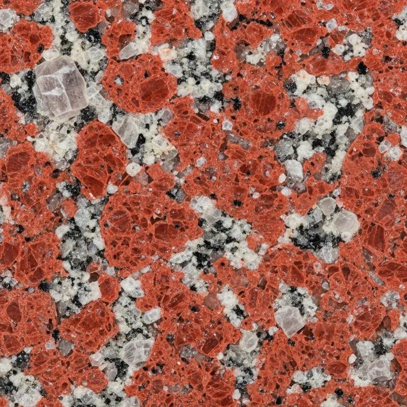 Maple Red – röd granit, polerad yta